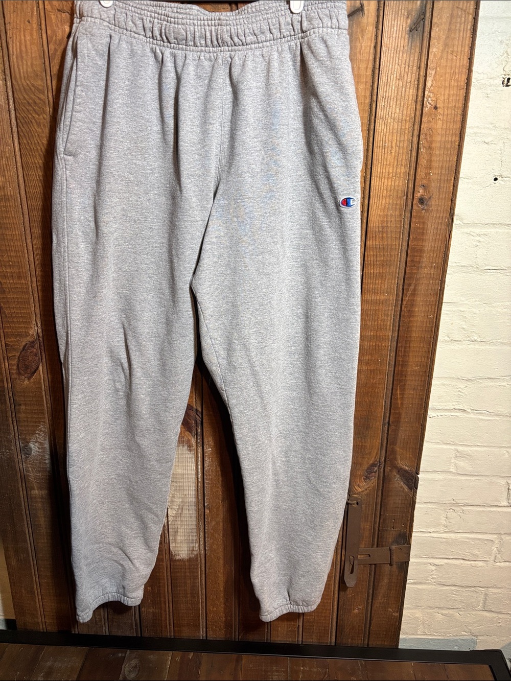 Champion Gray Men's Jogger Sweatpants with Small Logo